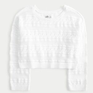 NWT! Hollister Women's Easy Crochet-Style Crew Sweater- XL